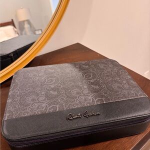 Robert Graham Black and Gray Paisley Watch and Glasses Accessory Case